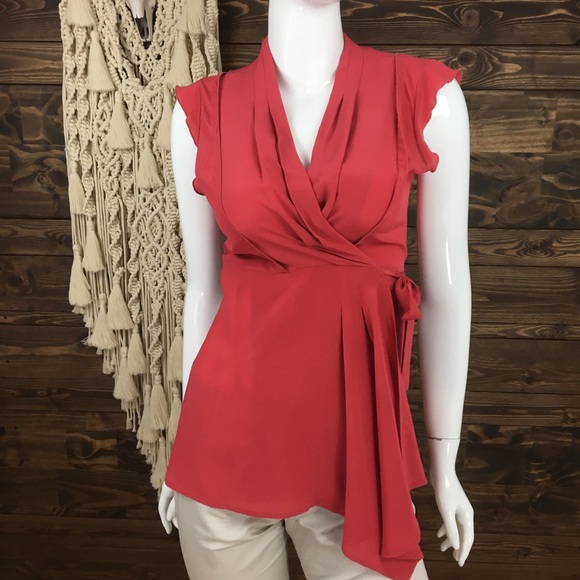 Anthropologie Tops - Fei | Ruffle Wrap Blouse Pleat Angle Hem